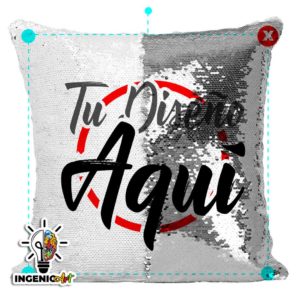 Almohada con lentejuelas color Plateado