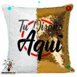 Almohada con lentejuelas color Dorada