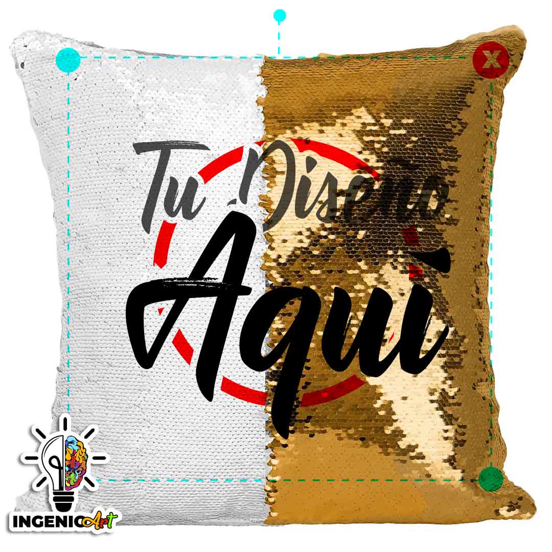 Almohada con lentejuelas color Dorada