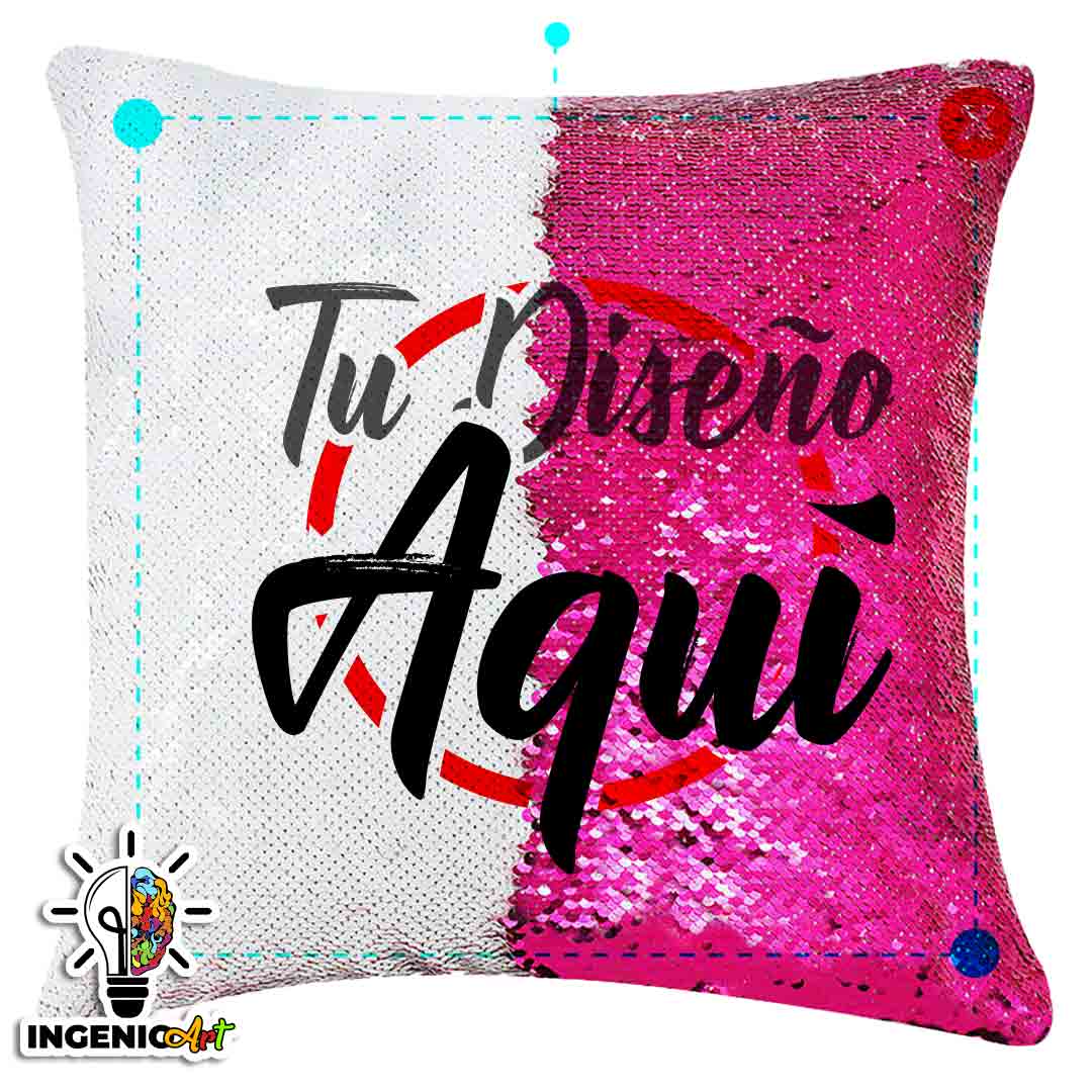 Almohada con lentejuelas color Fucsia