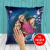 Almohada con lentejuelas color Plateado
