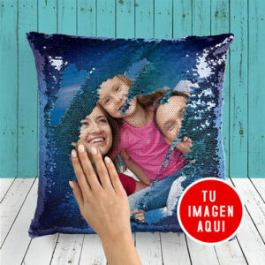 Almohada con lentejuelas color Plateado