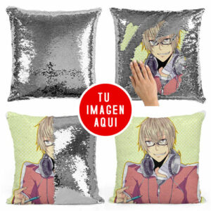 Almohada con lentejuelas color Plateado