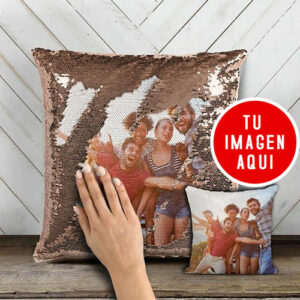 Almohada con lentejuelas color Plateado